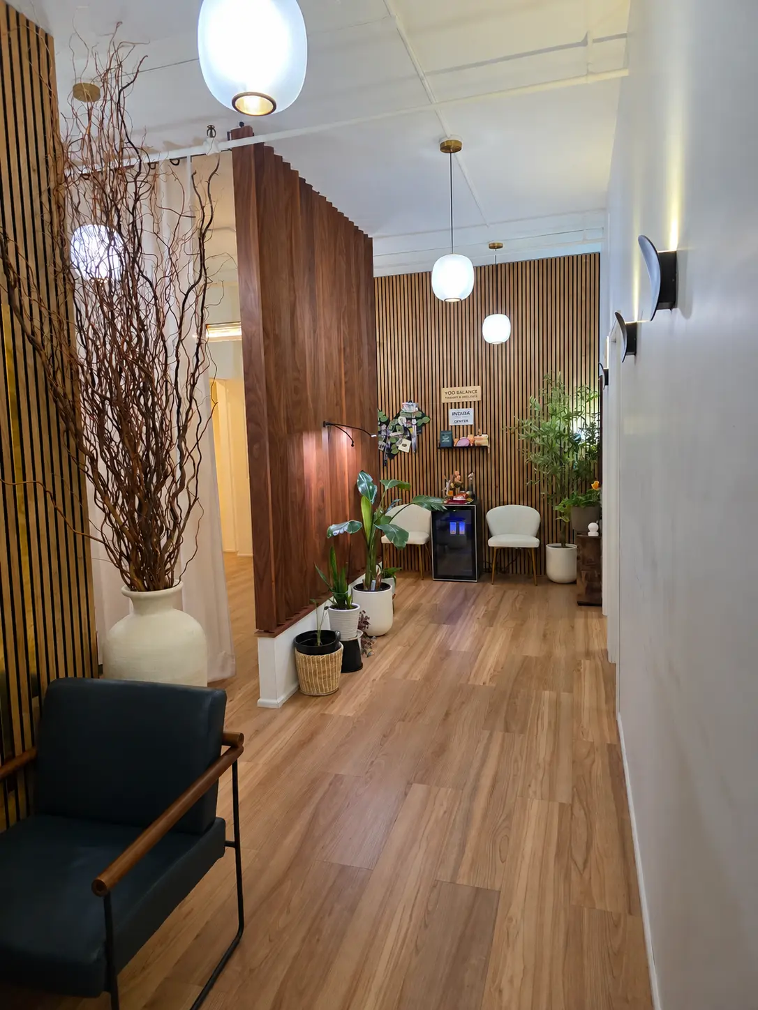 A tenant-designed wellness office inside 303 Fifth Avenue
